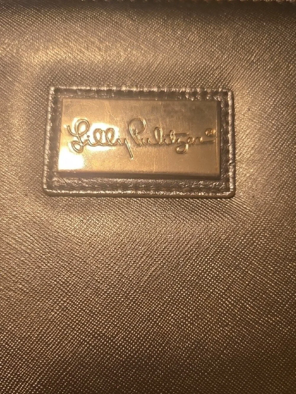 Lilly Pulitzer Metallic Gold Tablet Folio Case with Snap Closure